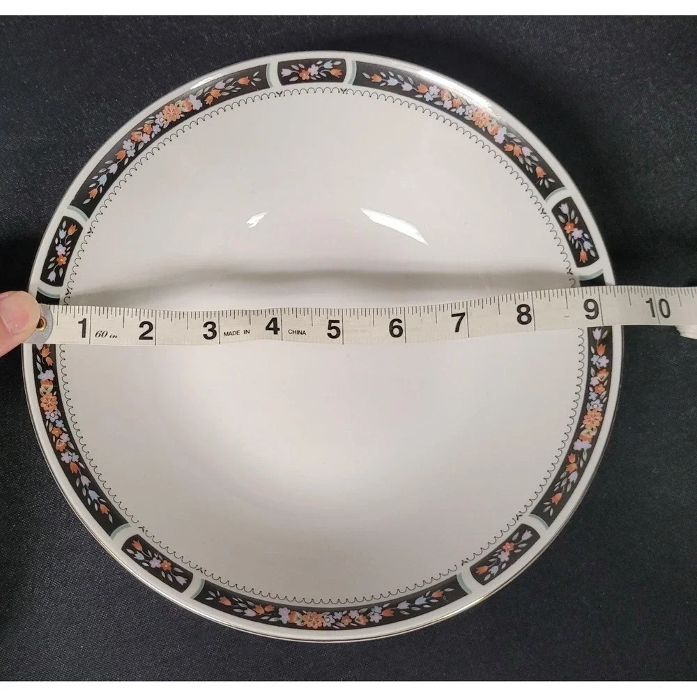 Silverie Fine China 9.5 Inch Serving Bowl (SIV11 Pattern) Vintage 1980s